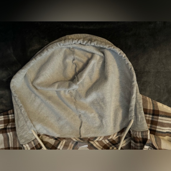 No Boundaries Cropped Plaid Brown Button Lightweight Jacket Size XXL(junior) - Picture 15 of 16